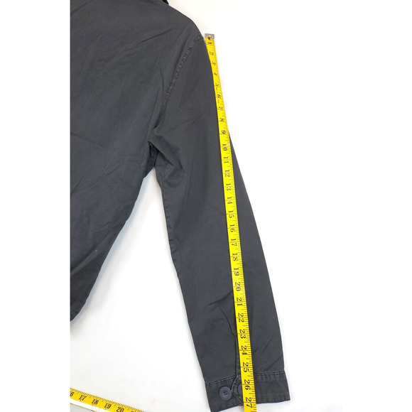 Indigo Star Military Field Jacket Men S Utility Patch Pockets Zip & Button Gray - Picture 8 of 13